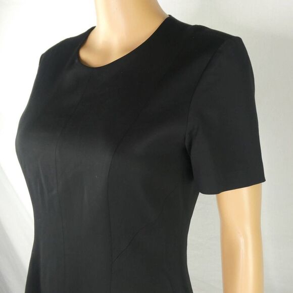 Theory Korla Fountain Structured Short Sleeve Black Blouse Career Versatile Sm - Picture 3 of 10